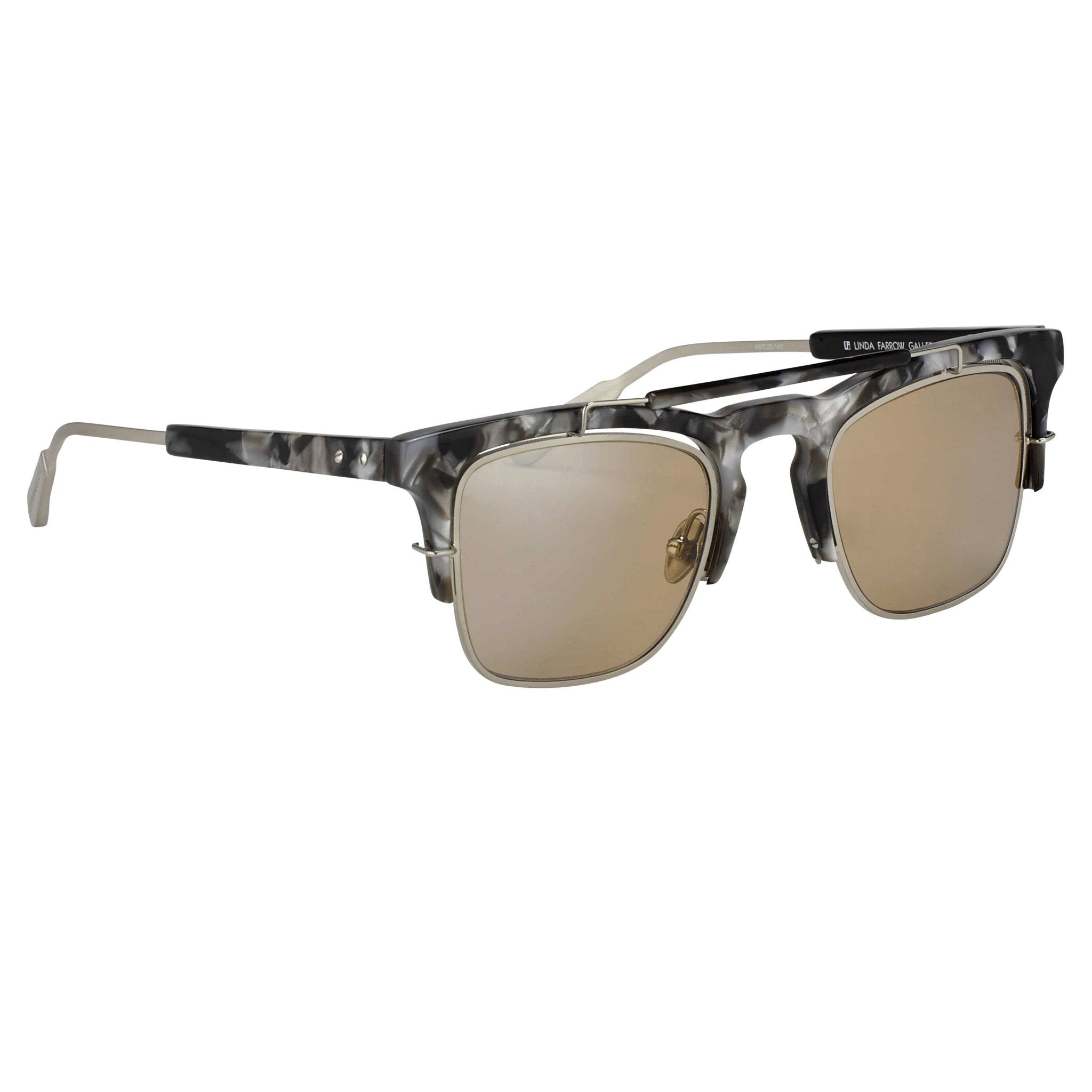 kris van assche sunglasses with d frame black tortoiseshell silver and orange mirror lenses category 3 kva66c5sun 813080